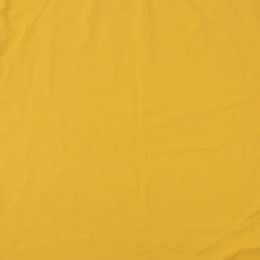 SheIn Womens Yellow Cotton Basic T-Shirt Size XL Round Neck