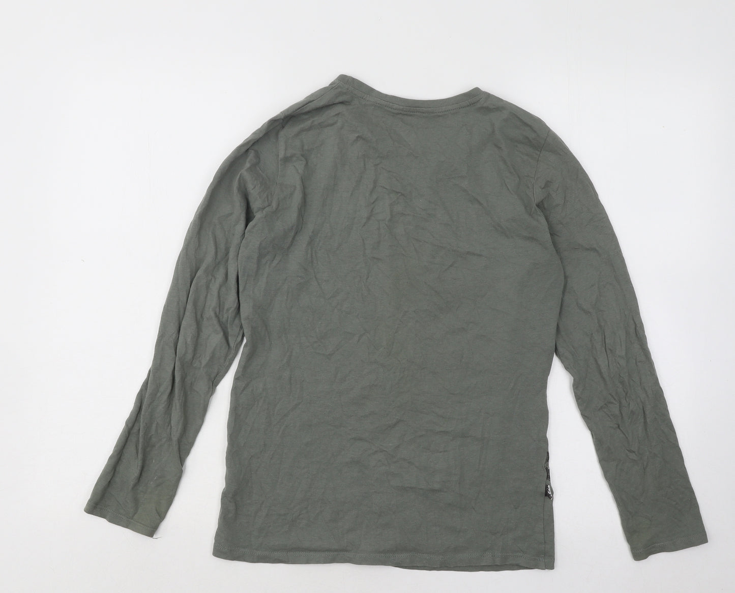Pep&Co Boys Green Cotton Basic T-Shirt Size 12-13 Years Round Neck Pullover - T-Rex