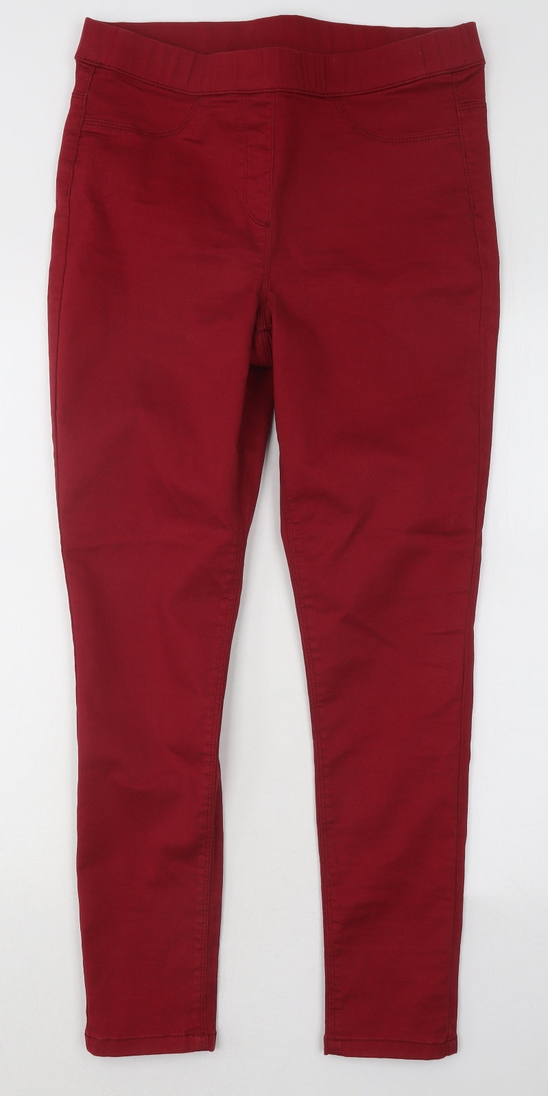 Nutmeg Womens Red Cotton Jegging Trousers Size 12 L26 in Regular
