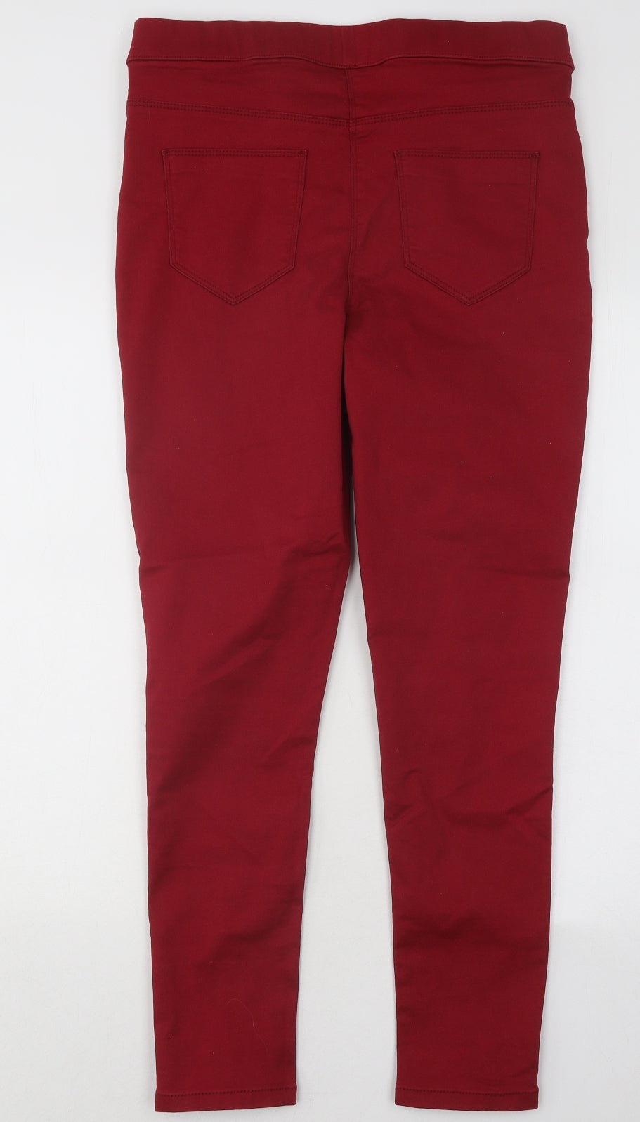 Nutmeg Womens Red Cotton Jegging Trousers Size 12 L26 in Regular