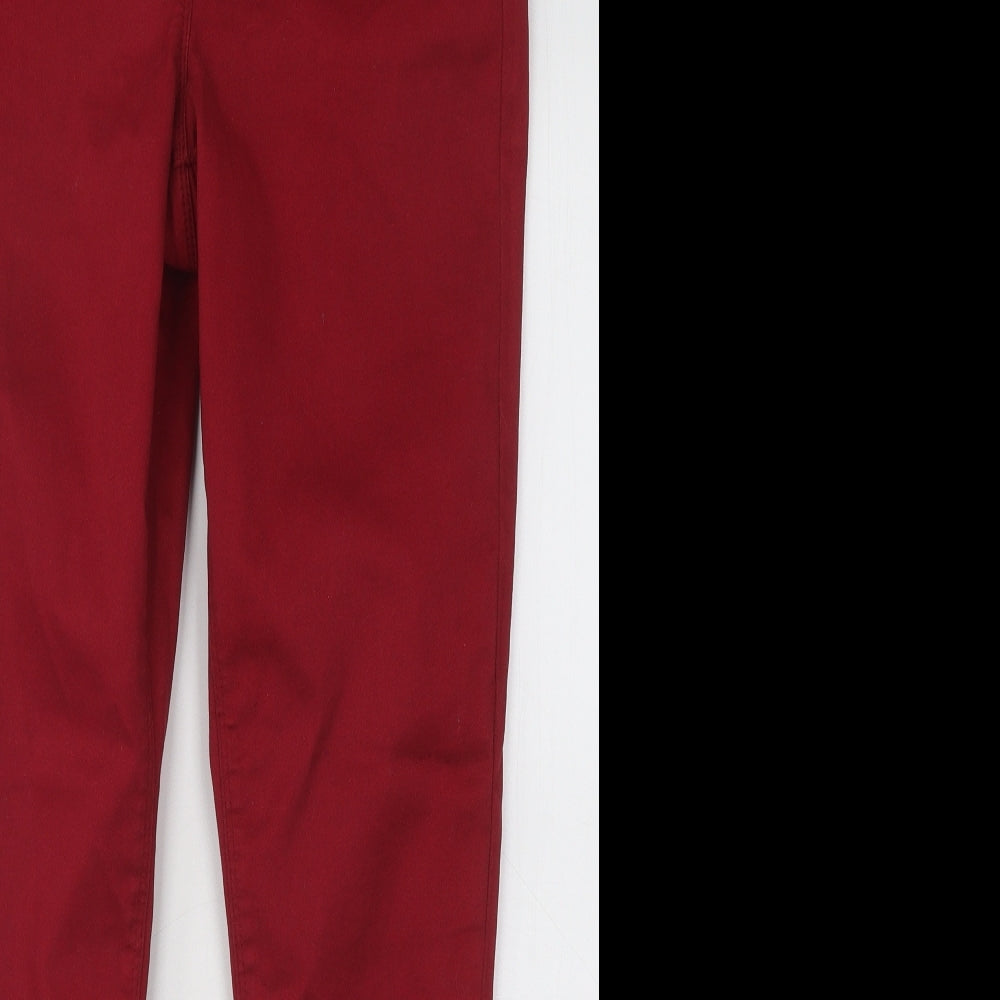 Nutmeg Womens Red Cotton Jegging Trousers Size 12 L26 in Regular