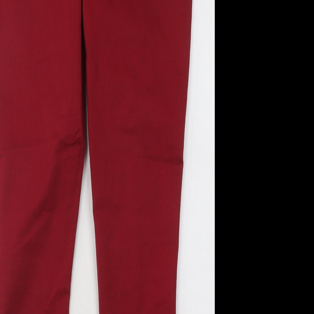 Nutmeg Womens Red Cotton Jegging Trousers Size 12 L26 in Regular