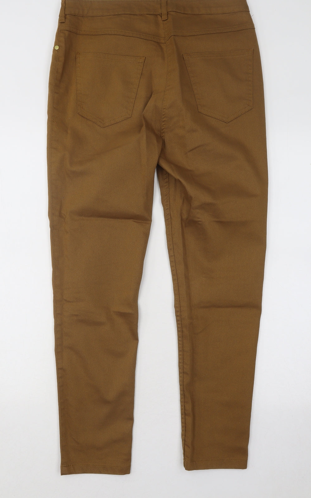 Anthology Womens Gold Cotton Straight Jeans Size 12 L26 in Regular Button