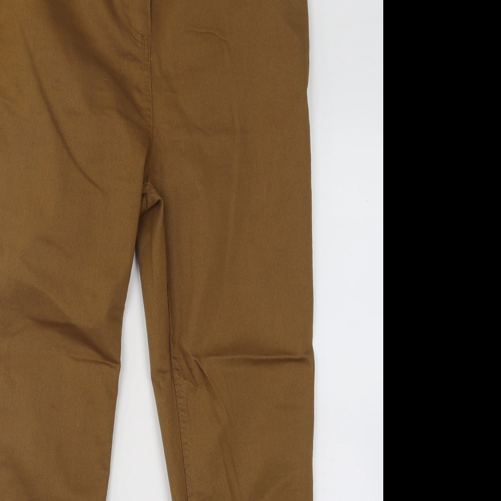 Anthology Womens Gold Cotton Straight Jeans Size 12 L26 in Regular Button
