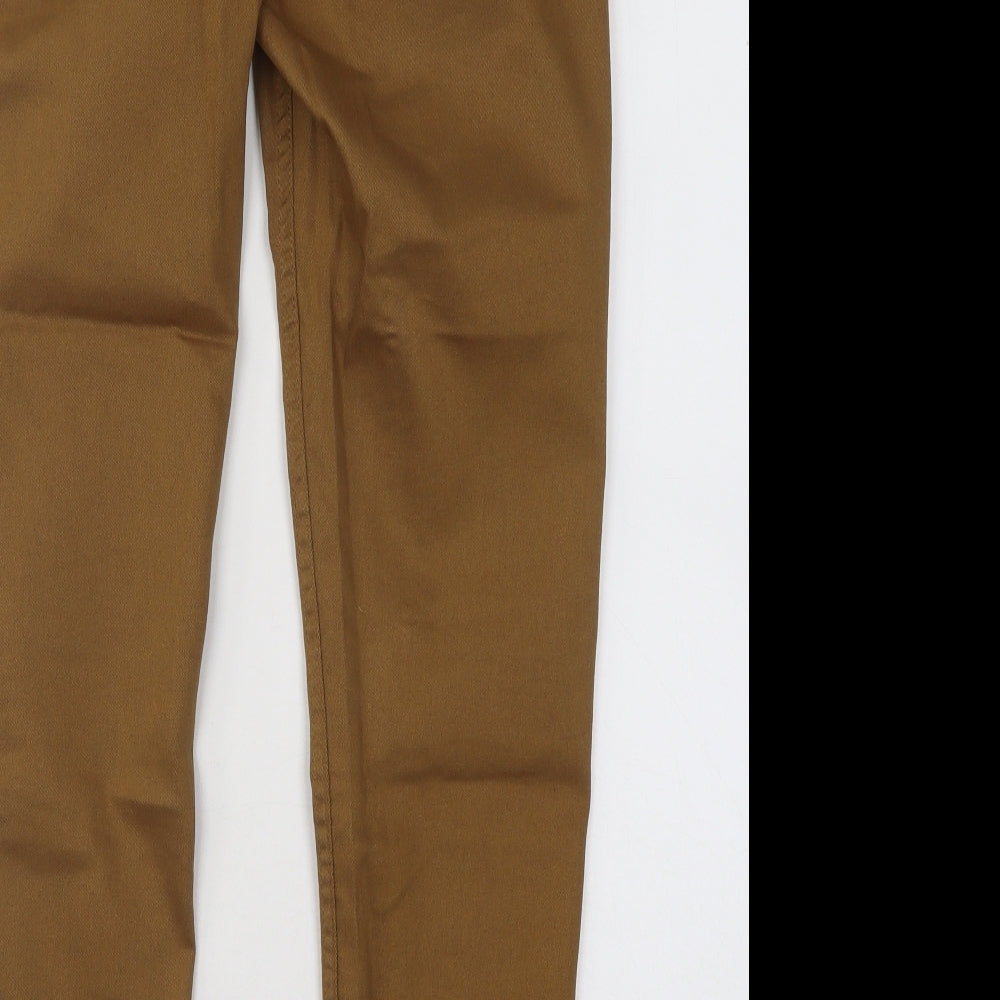 Anthology Womens Gold Cotton Straight Jeans Size 12 L26 in Regular Button
