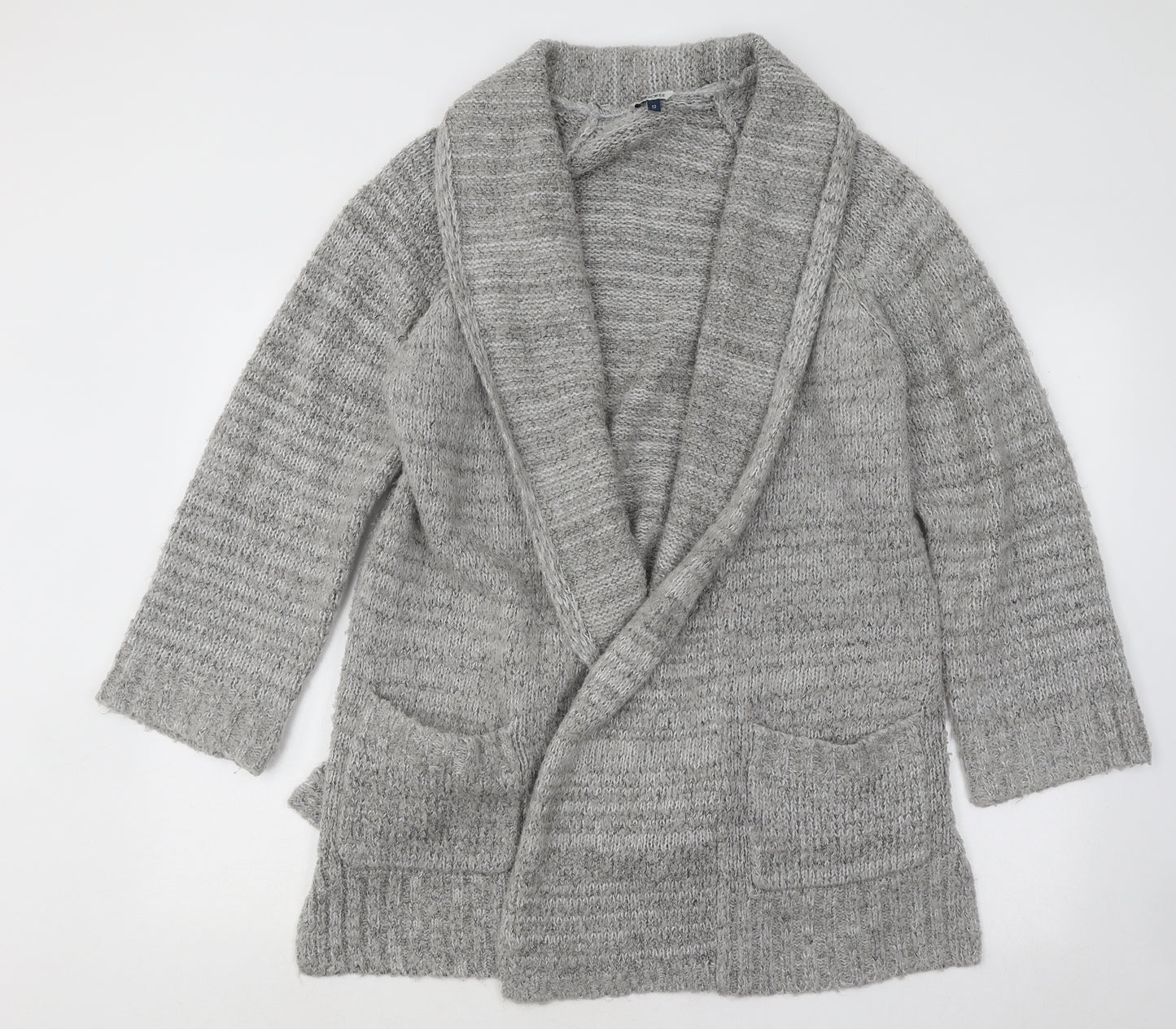 Cherokee Womens Grey Collared Acrylic Cardigan Jumper Size 12
