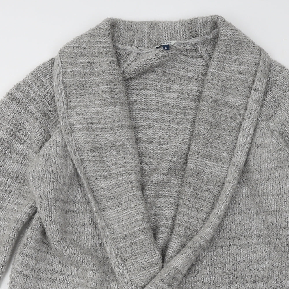 Cherokee Womens Grey Collared Acrylic Cardigan Jumper Size 12