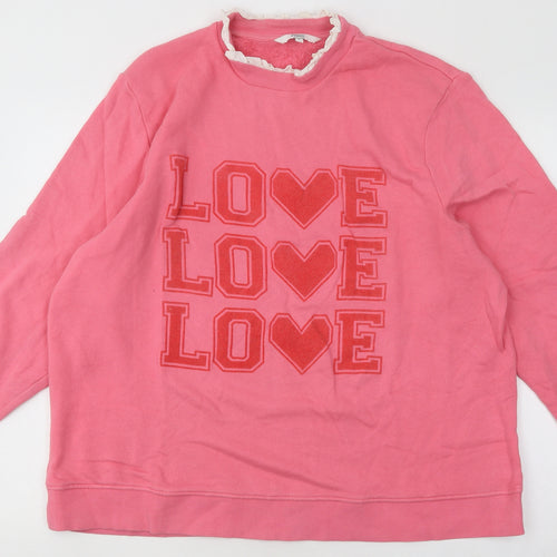 NEXT Womens Pink Cotton Pullover Sweatshirt Size XL Pullover - Love