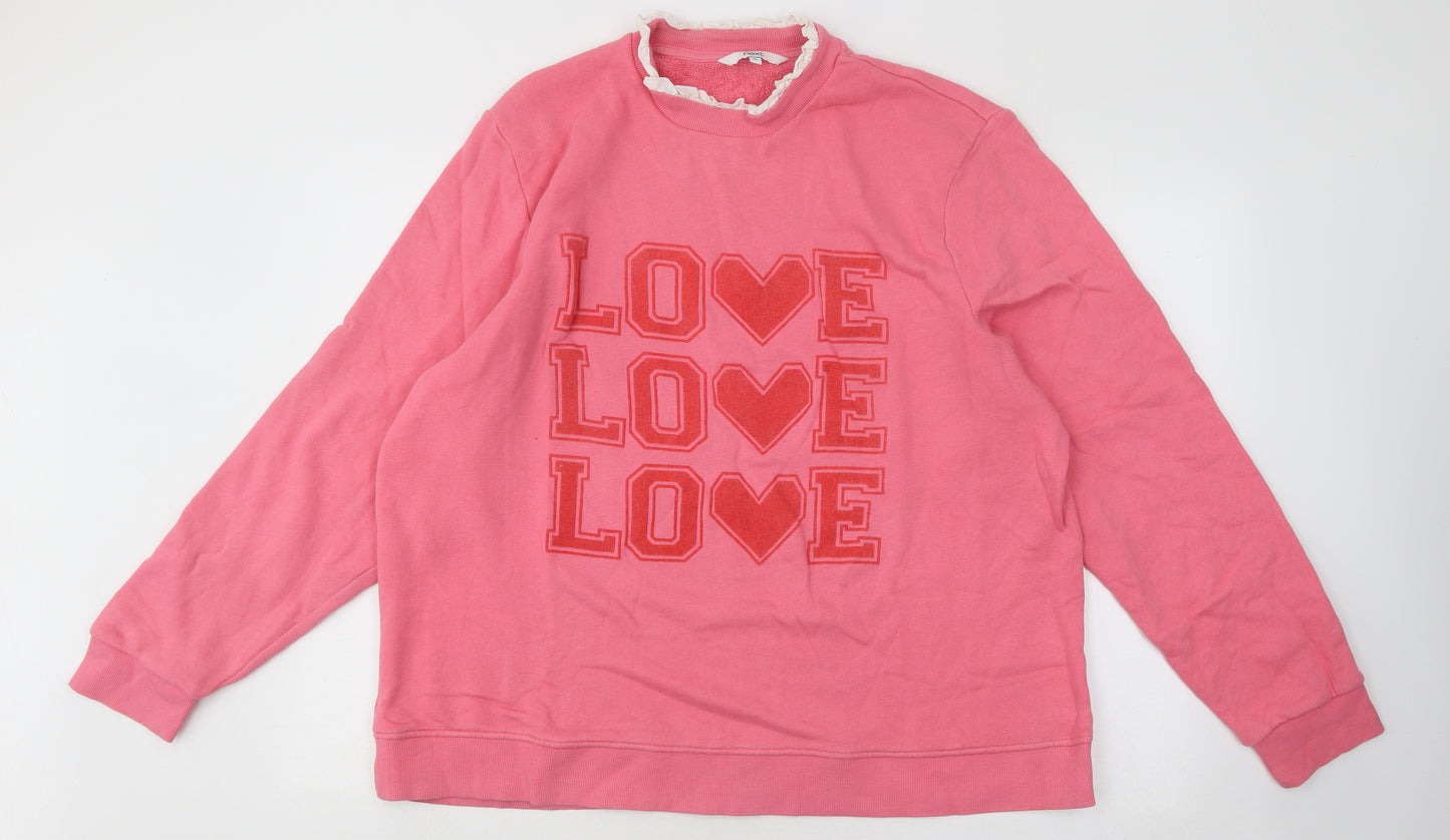 NEXT Womens Pink Cotton Pullover Sweatshirt Size XL Pullover - Love