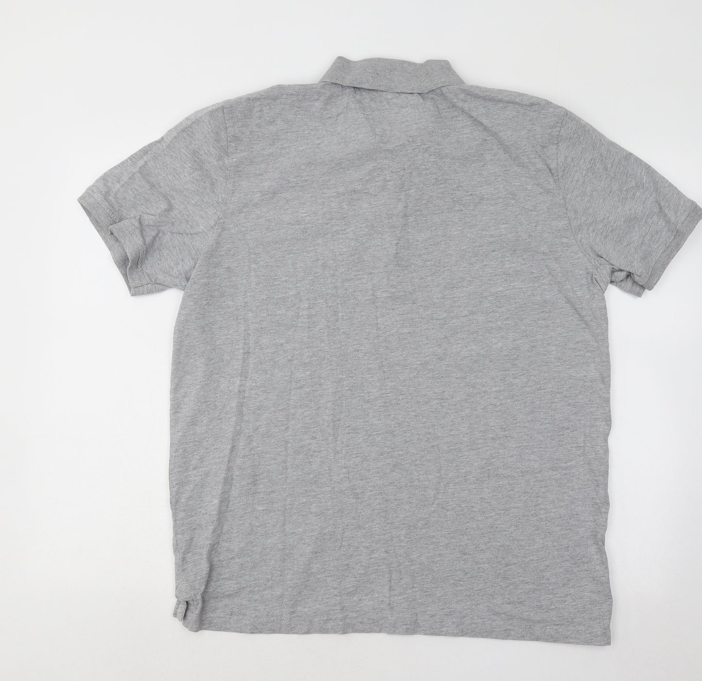 Crew Clothing Mens Grey Cotton Polo Size XL Collared Button