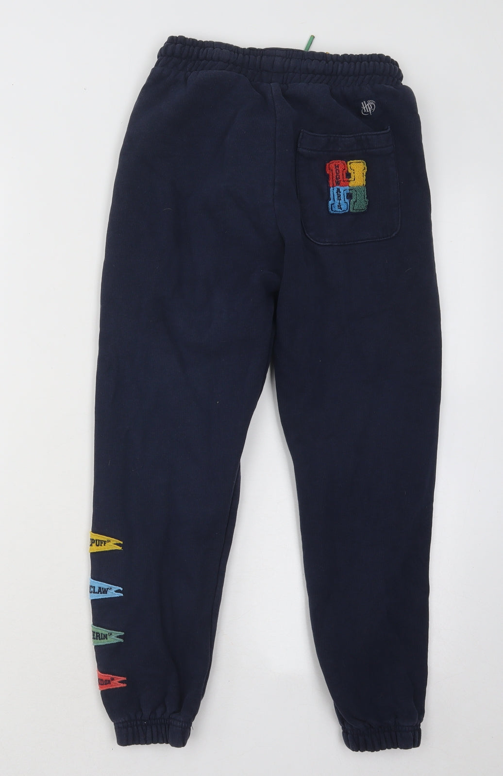 Marks and Spencer Boys Blue Cotton Jogger Trousers Size 9-10 Years Regular Drawstring - Harry Potter Hogwarts