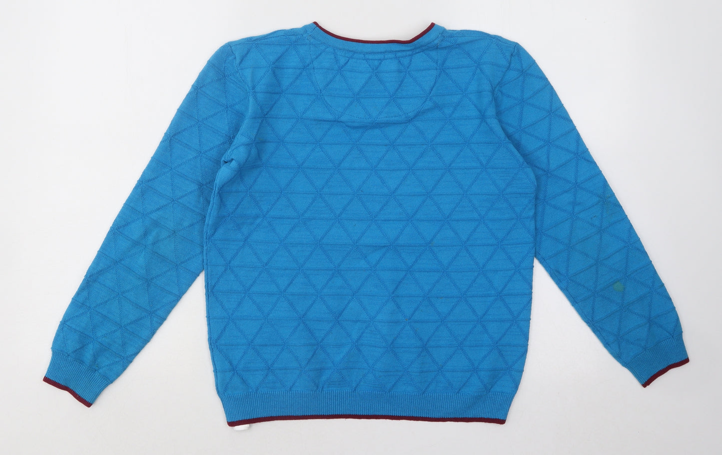 Ted Baker Boys Blue Round Neck Geometric Cotton Pullover Jumper Size 11-12 Years Pullover