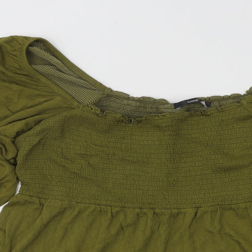 George Womens Green Viscose Basic T-Shirt Size 16 Off the Shoulder