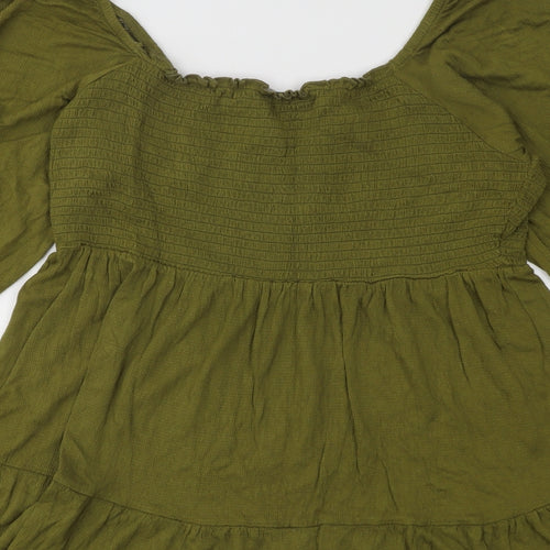 George Womens Green Viscose Basic T-Shirt Size 16 Off the Shoulder