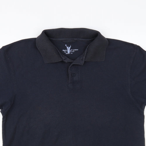 Alpine Expedition Mens Blue Cotton Polo Size L Collared Button
