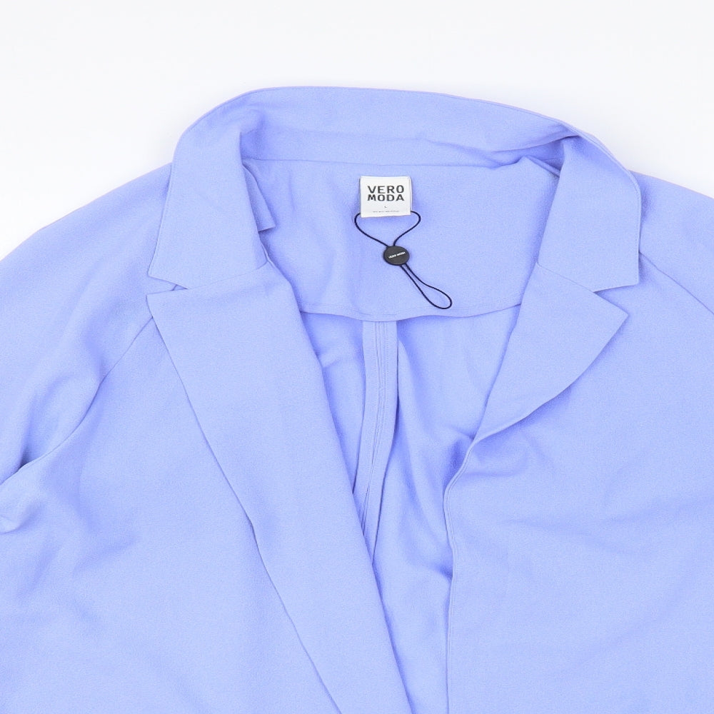 VERO MODA Womens Blue Jacket Blazer Size L