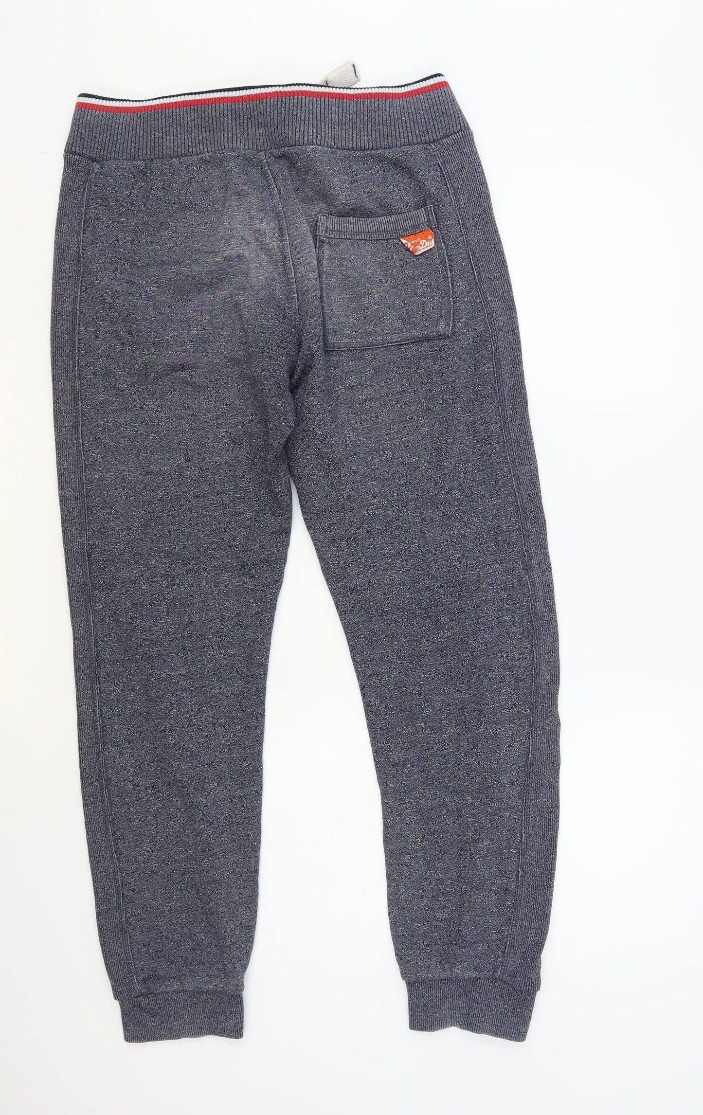 Superdry Mens Blue Cotton Jogger Trousers Size S L28 in Regular Drawstring