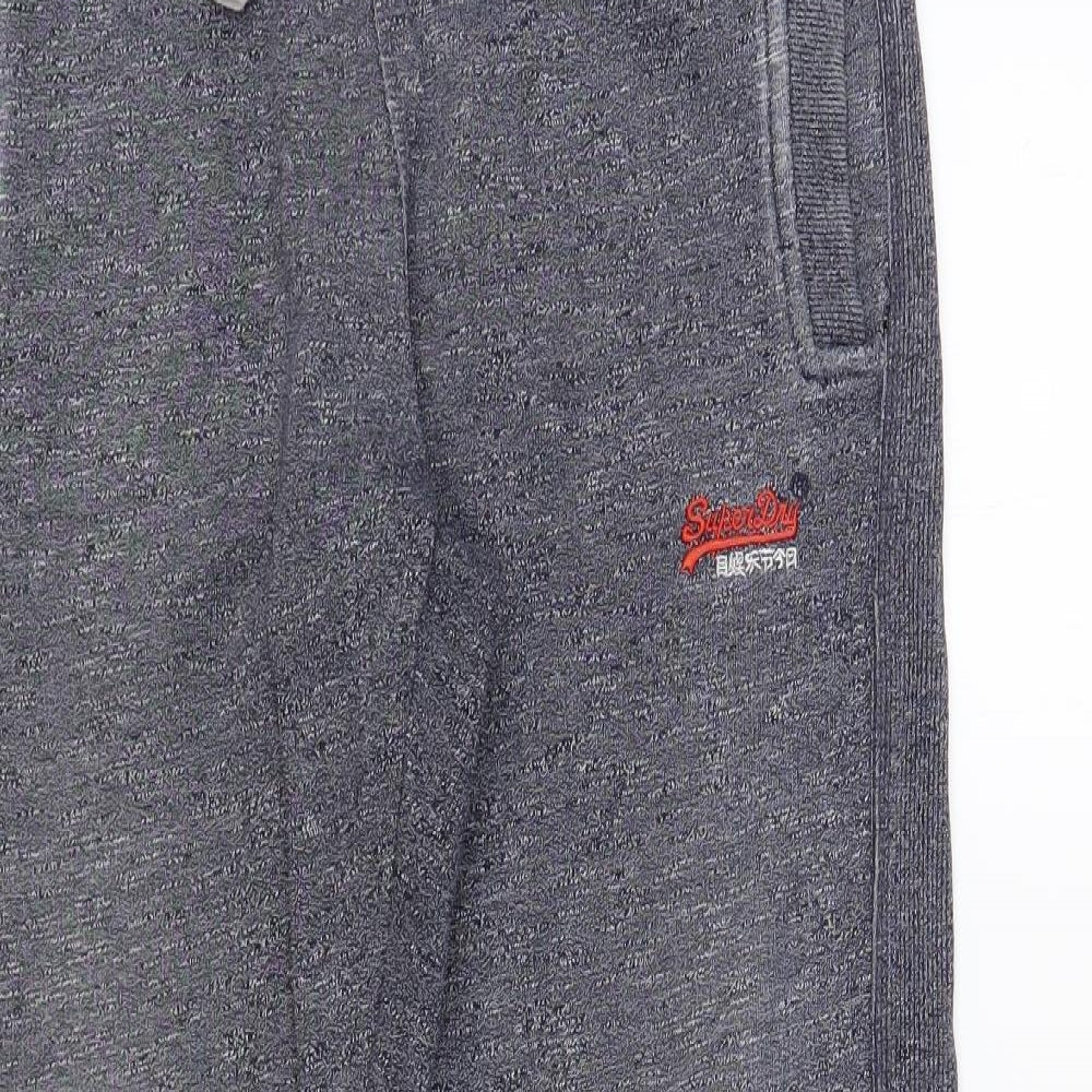 Superdry Mens Blue Cotton Jogger Trousers Size S L28 in Regular Drawstring