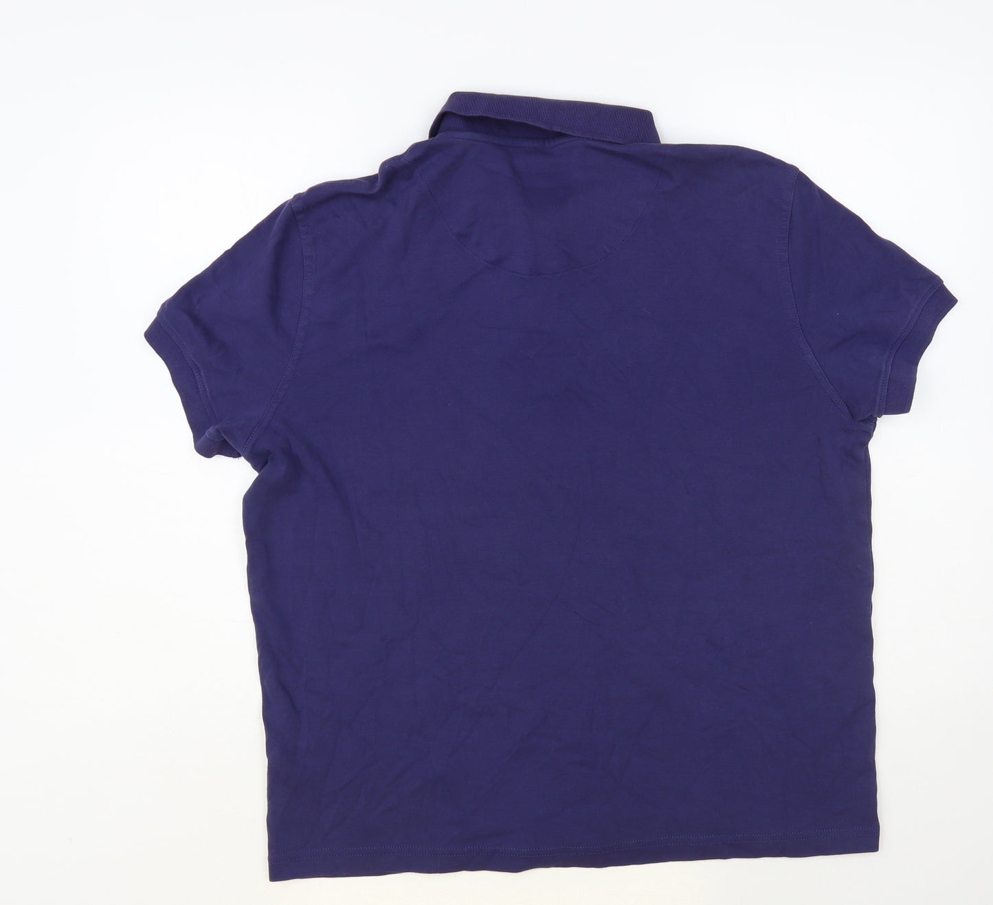 Crew Clothing Mens Blue Cotton Polo Size XL Collared Button