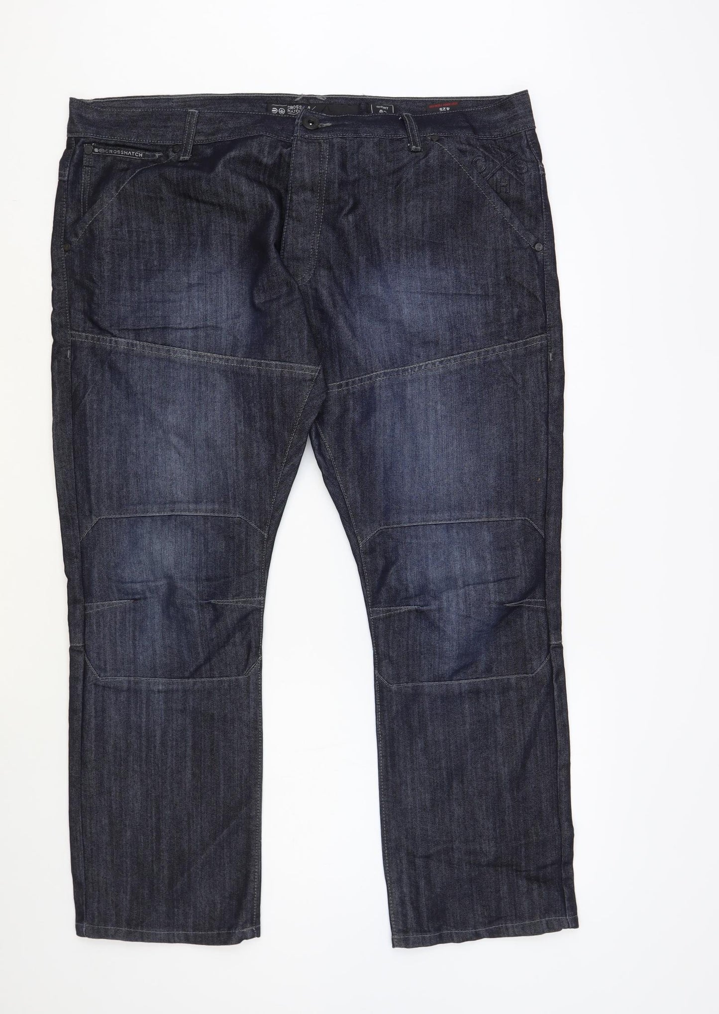 Crosshatch Mens Blue Cotton Straight Jeans Size 42 in L29 in Regular Button