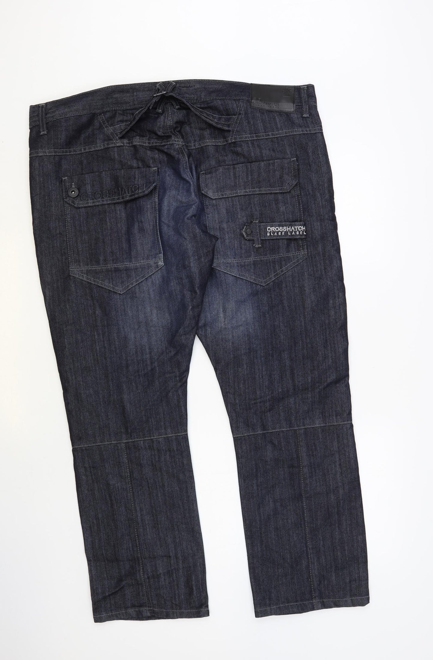Crosshatch Mens Blue Cotton Straight Jeans Size 42 in L29 in Regular Button