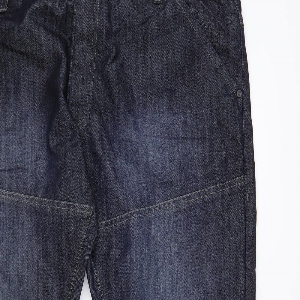 Crosshatch Mens Blue Cotton Straight Jeans Size 42 in L29 in Regular Button