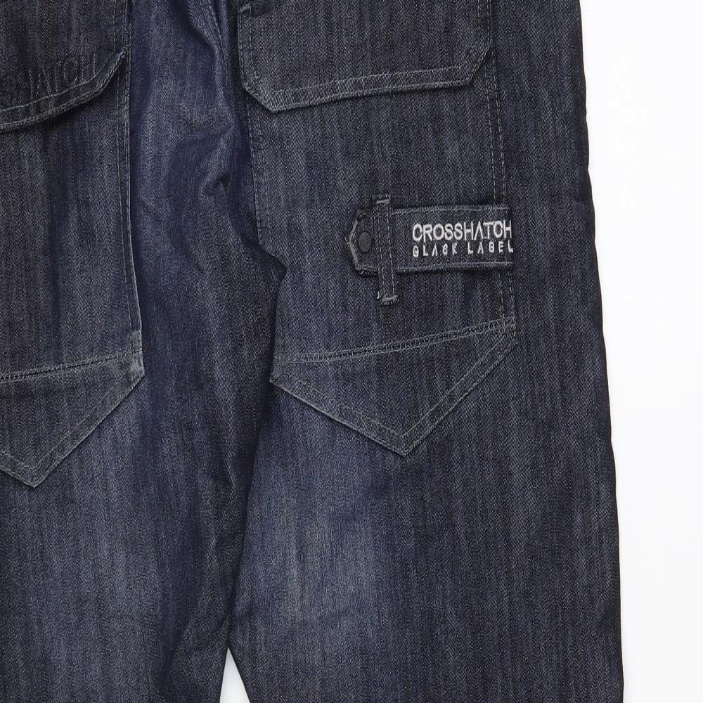 Crosshatch Mens Blue Cotton Straight Jeans Size 42 in L29 in Regular Button