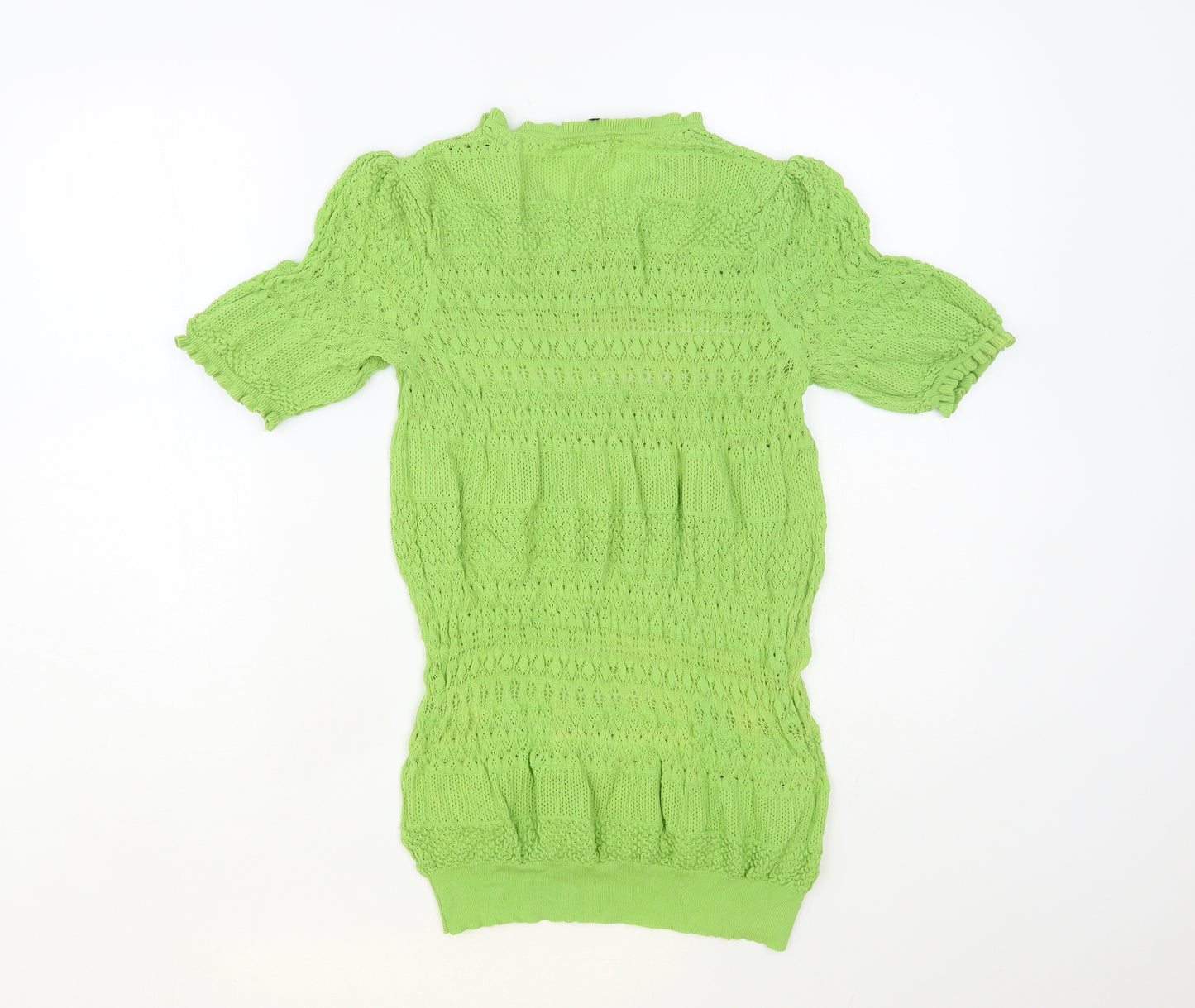 Gallery Womens Green Viscose Basic Blouse Size L Round Neck