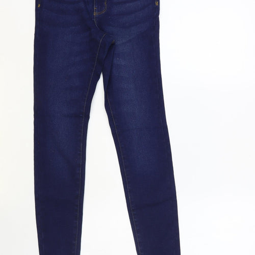 Denim & Co. Womens Blue Cotton Skinny Jeans Size 6 L27 in Regular Button
