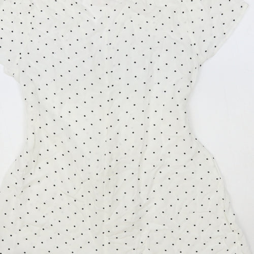 Miss Selfridge Womens Polka Dot Viscose Playsuit One-Piece Size 12 Button