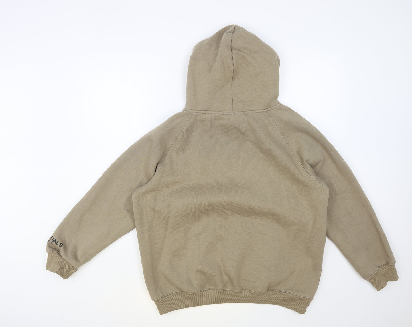 Essentials Mens Beige Cotton Pullover Hoodie Size S