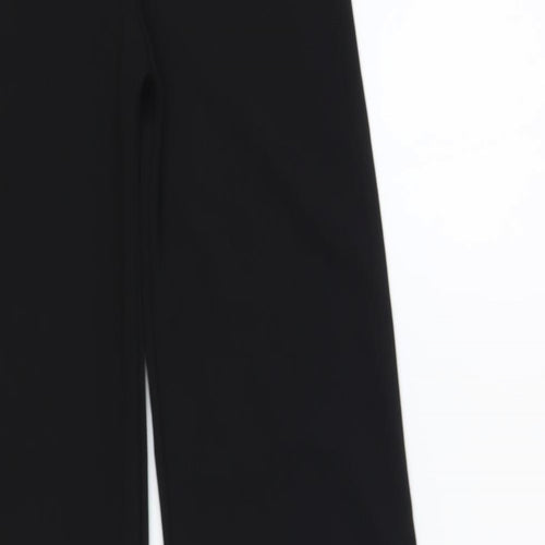 MissyEmpire Womens Black Polyester Trousers Size 6 L34 in Regular - Tie Detail