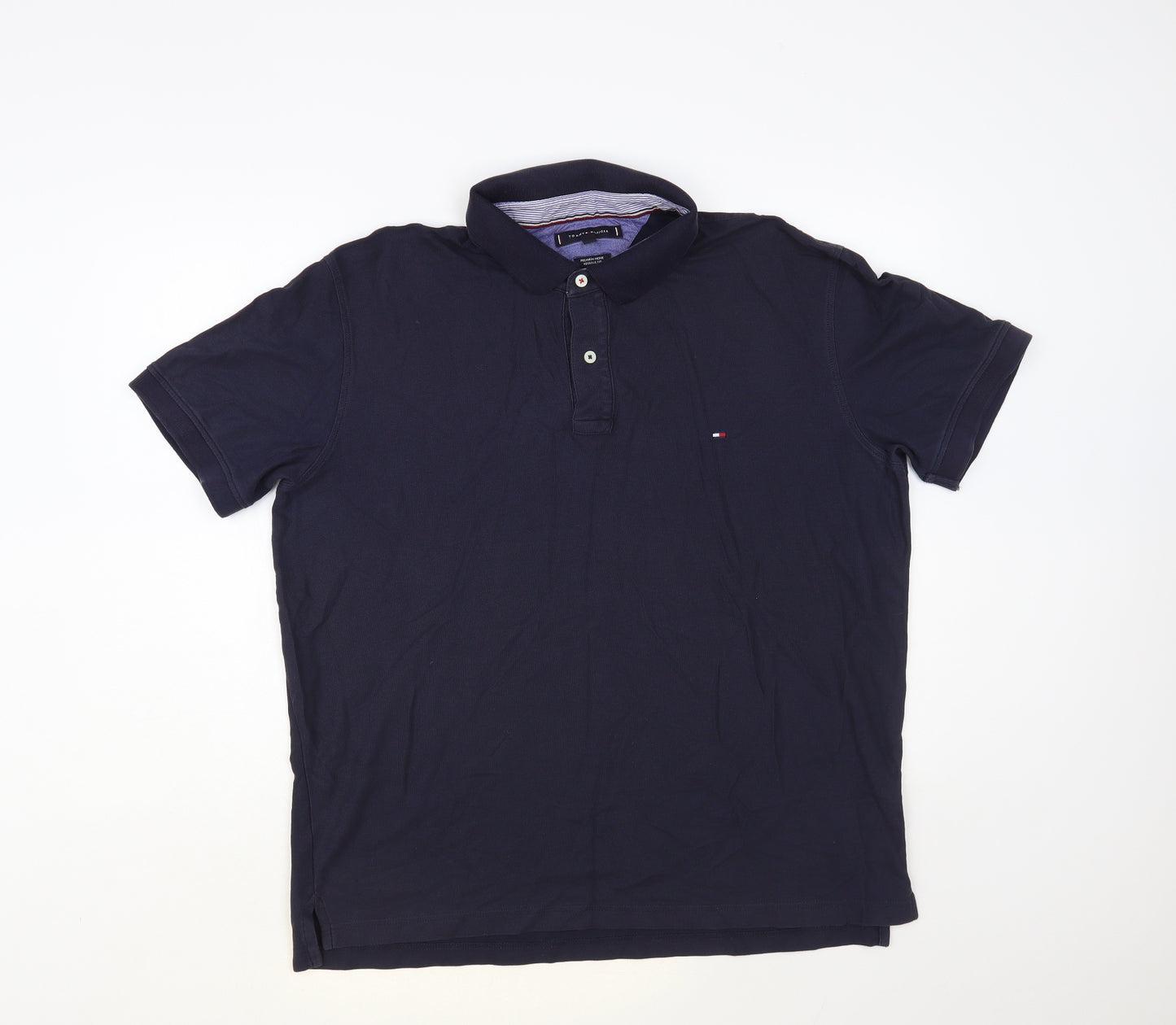 Tommy Hilfiger Mens Blue Cotton Polo Size 2XL Collared Button