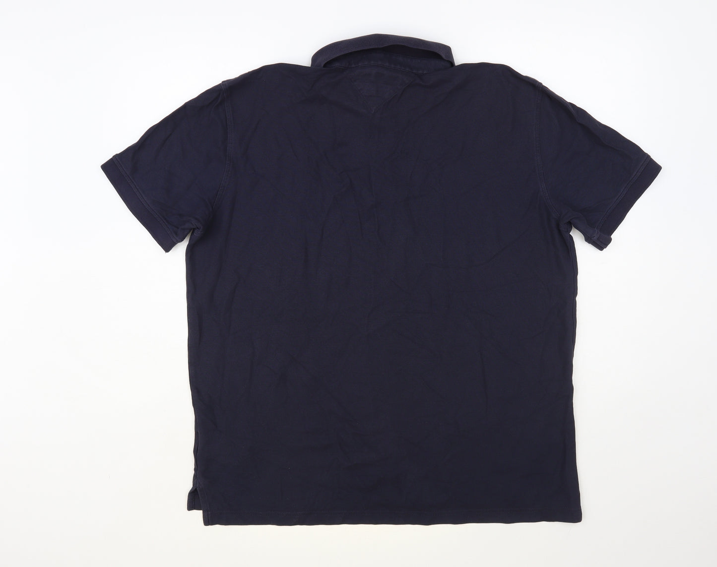 Tommy Hilfiger Mens Blue Cotton Polo Size 2XL Collared Button