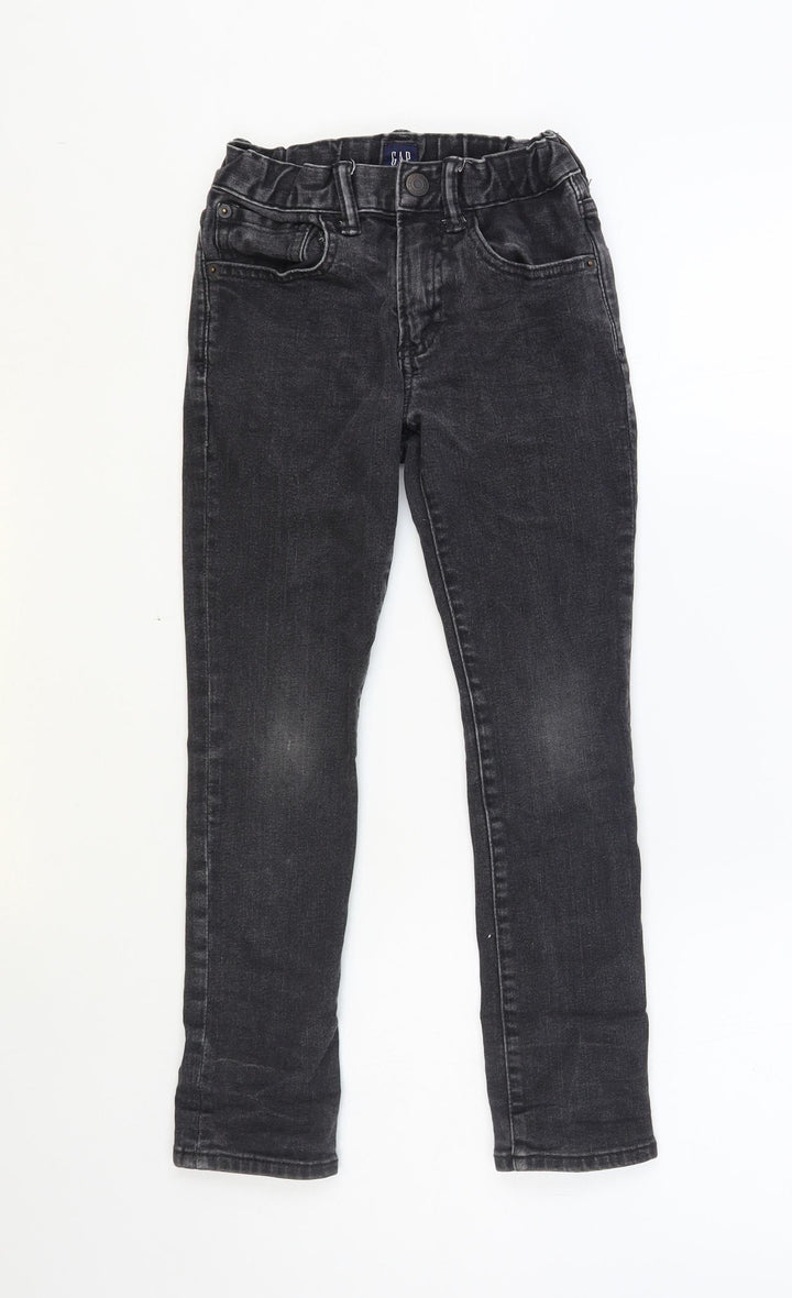 Gap Girls Grey Cotton Skinny Jeans Size 8 Years Regular Button