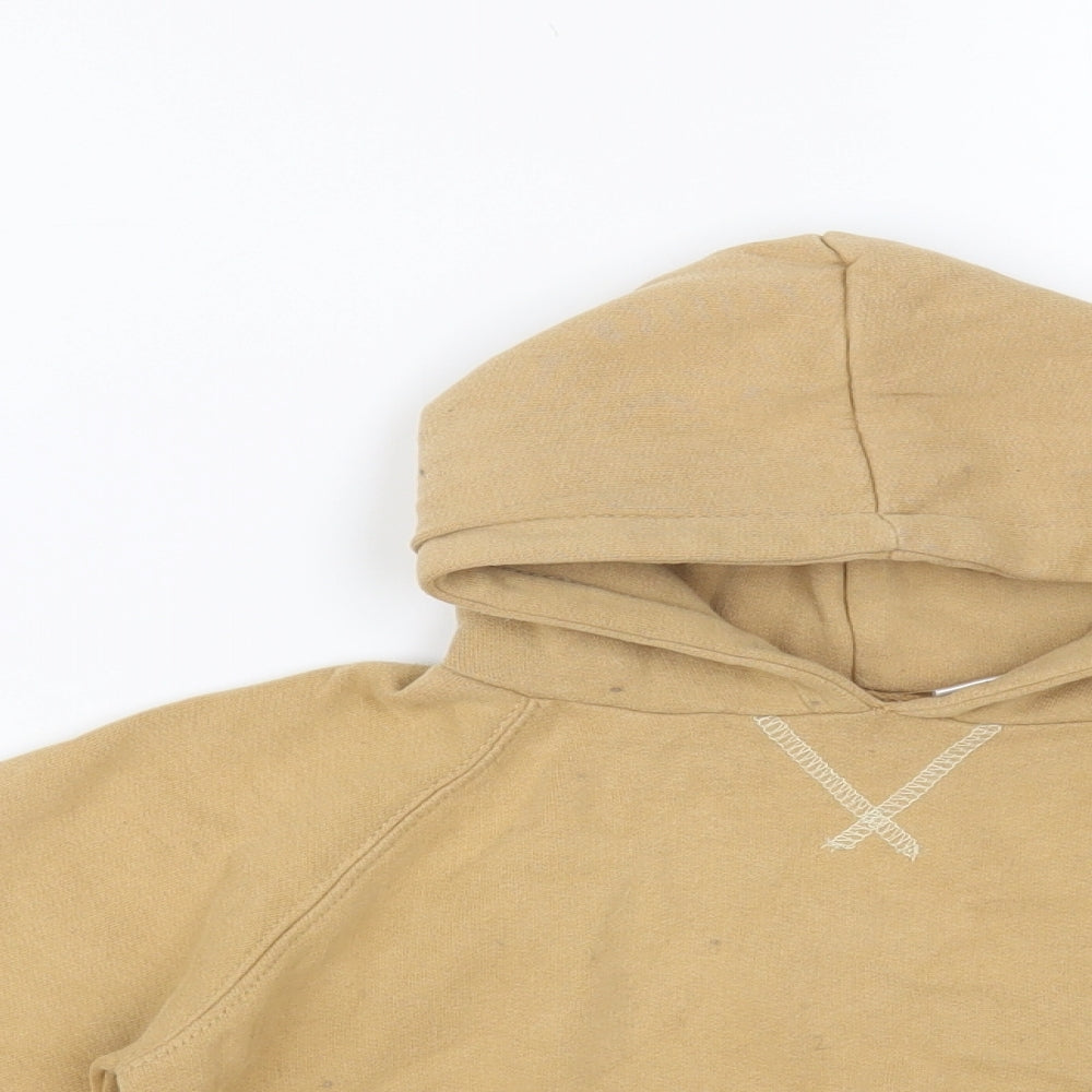 Zara Boys Beige Cotton Pullover Hoodie Size 2-3 Years Pullover