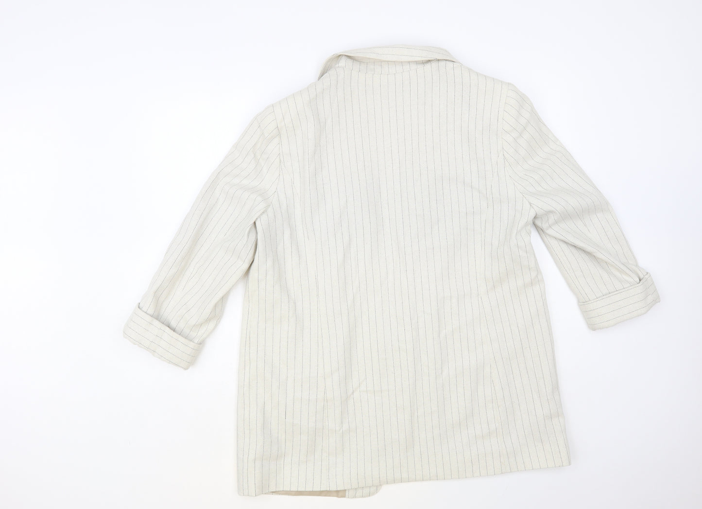 Matalan Womens Beige Striped Jacket Blazer Size 18