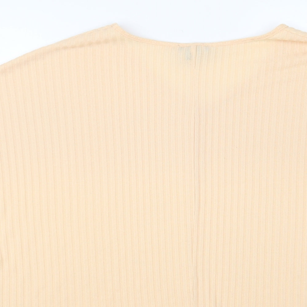 New Look Womens Orange V-Neck Polyester Pullover Jumper Size M