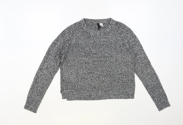H&M Womens Grey Crew Neck Acrylic Pullover Jumper Size XS