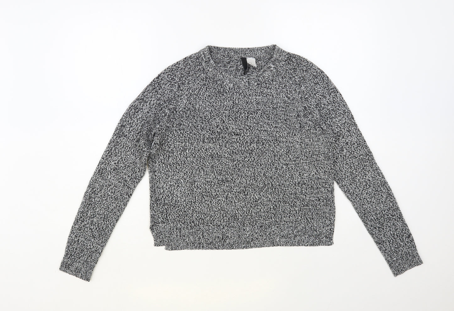 H&M Womens Grey Crew Neck Acrylic Pullover Jumper Size XS