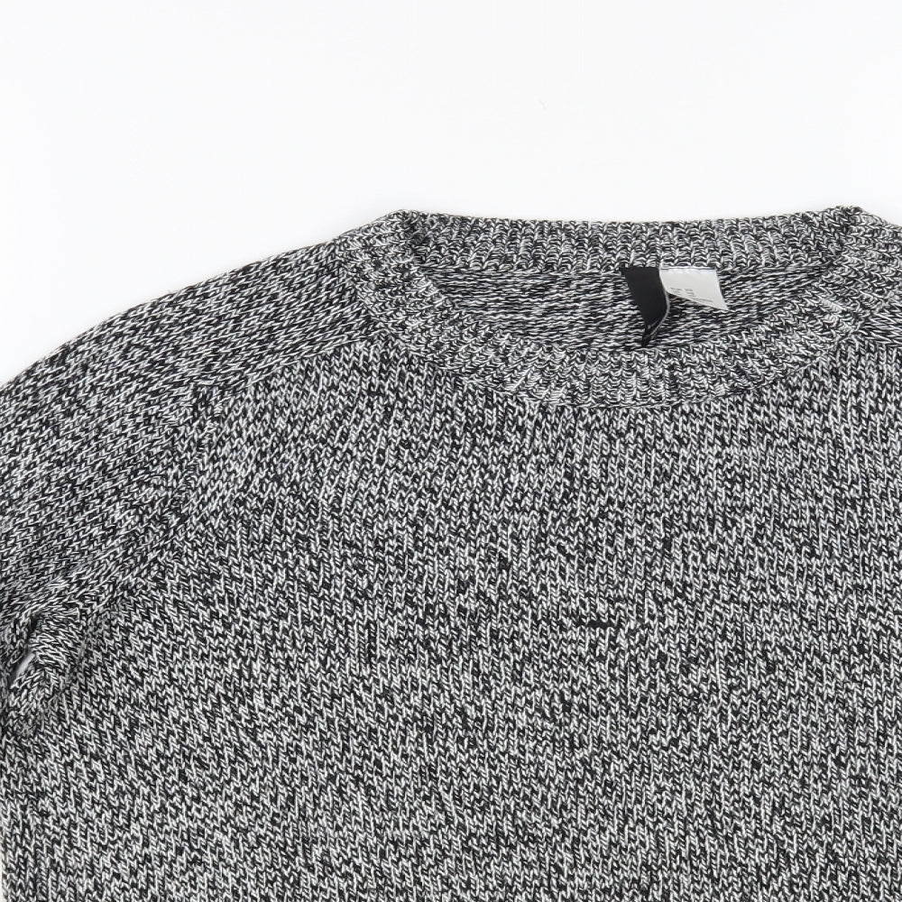 H&M Womens Grey Crew Neck Acrylic Pullover Jumper Size XS