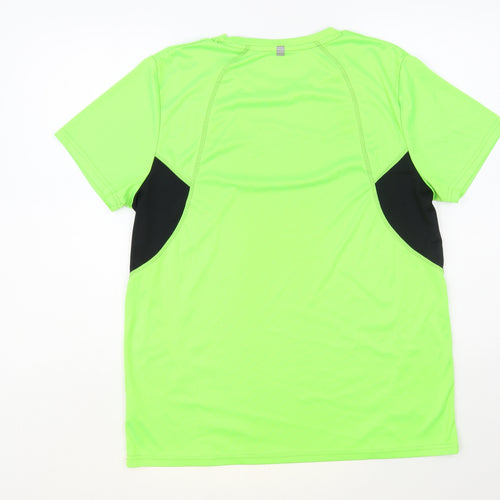 Crivit Mens Green Polyester T-Shirt Size L Crew Neck