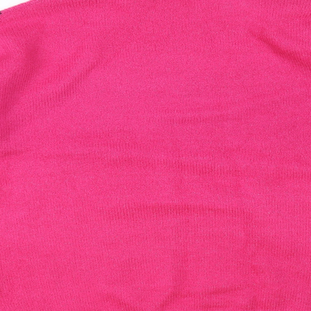 Simply Be Womens Pink Crew Neck Geometric Acrylic Pullover Jumper Size 18