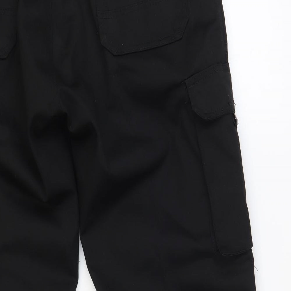 Tuff Stuff Mens Black Polyester Cargo Trousers Size 36 in L30 in Regular Button - Work Trousers