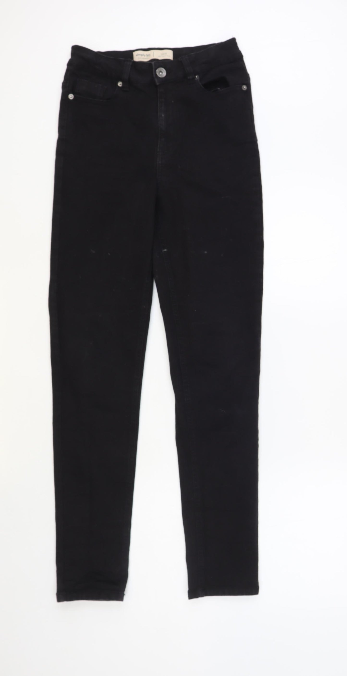 Simply Be Womens Black Cotton Skinny Jeans Size 10 L30 in Regular Button