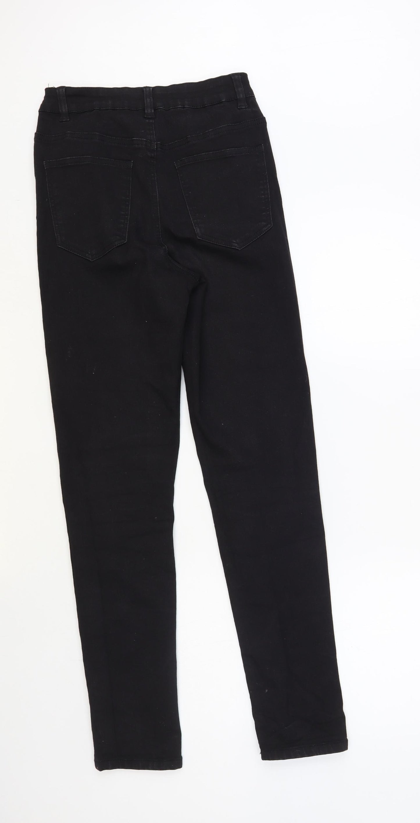 Simply Be Womens Black Cotton Skinny Jeans Size 10 L30 in Regular Button