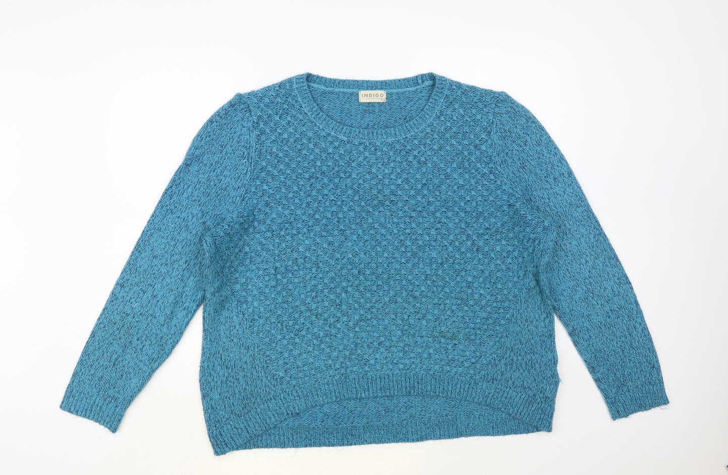 Marks and Spencer Womens Blue Round Neck Acrylic Pullover Jumper Size 20
