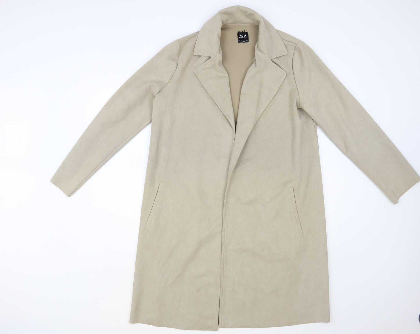 Zara Womens Beige Overcoat Coat Size M