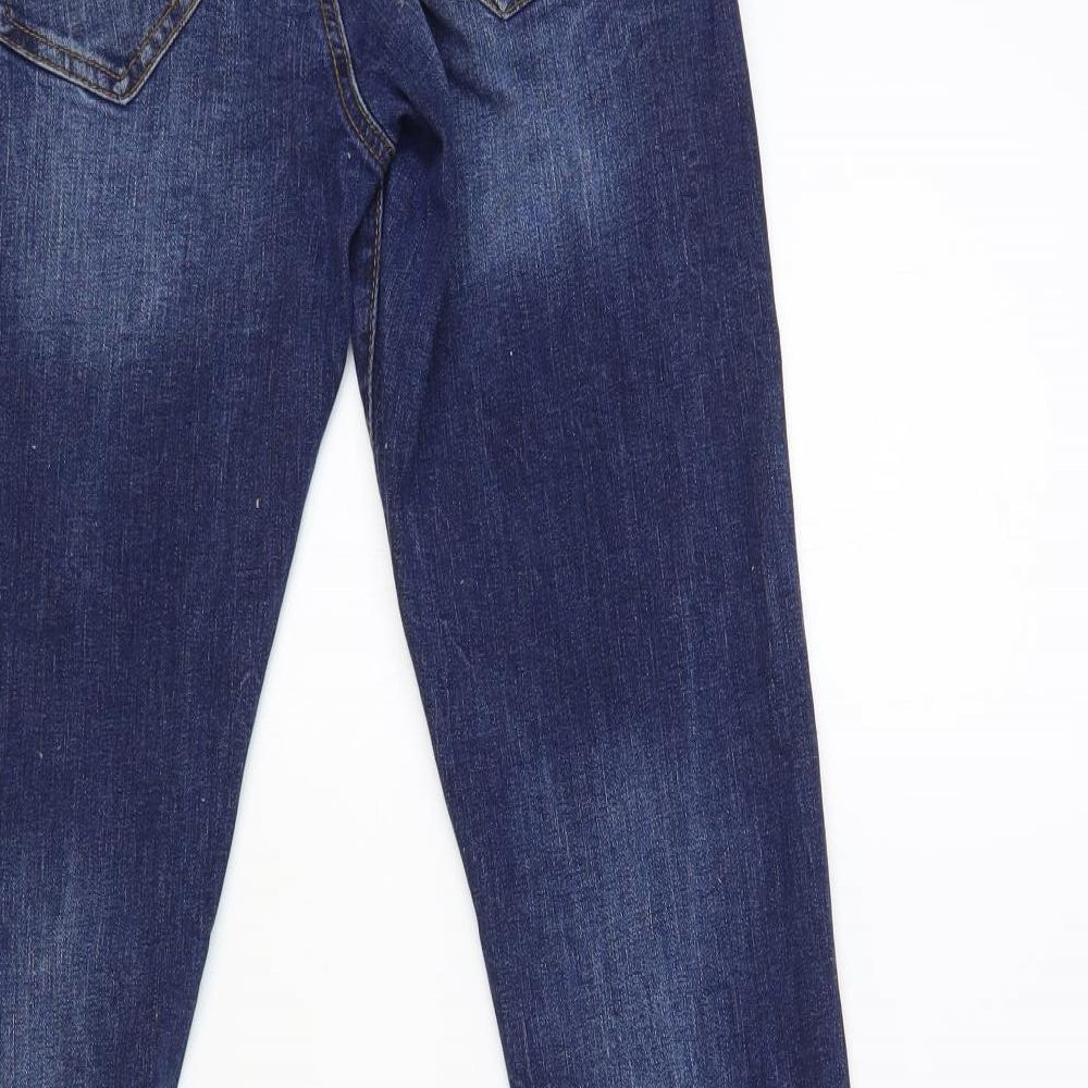 Denim & Co. Womens Blue Cotton Skinny Jeans Size 10 L28 in Regular Button
