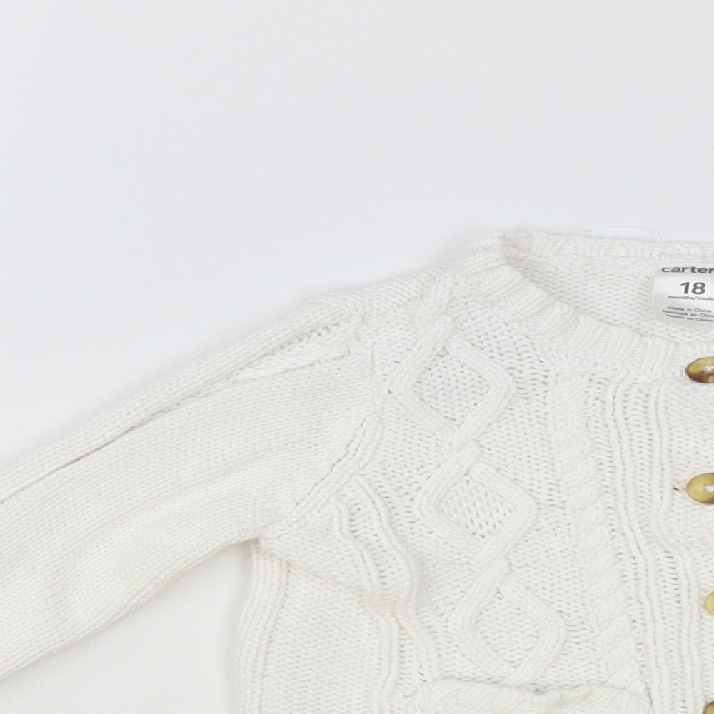 Carter's Baby White Cotton Cardigan Jumper Size 12-18 Months Button